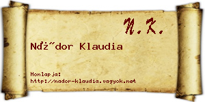 Nádor Klaudia névjegykártya