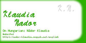 klaudia nador business card