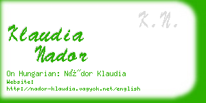 klaudia nador business card